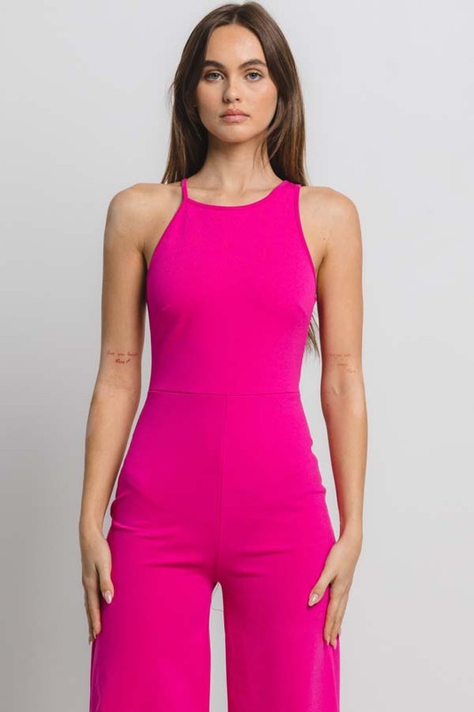 Hot Pink Casual Jumpsuit