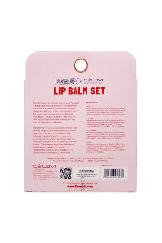 Peanuts 4pc Lip Balm Set