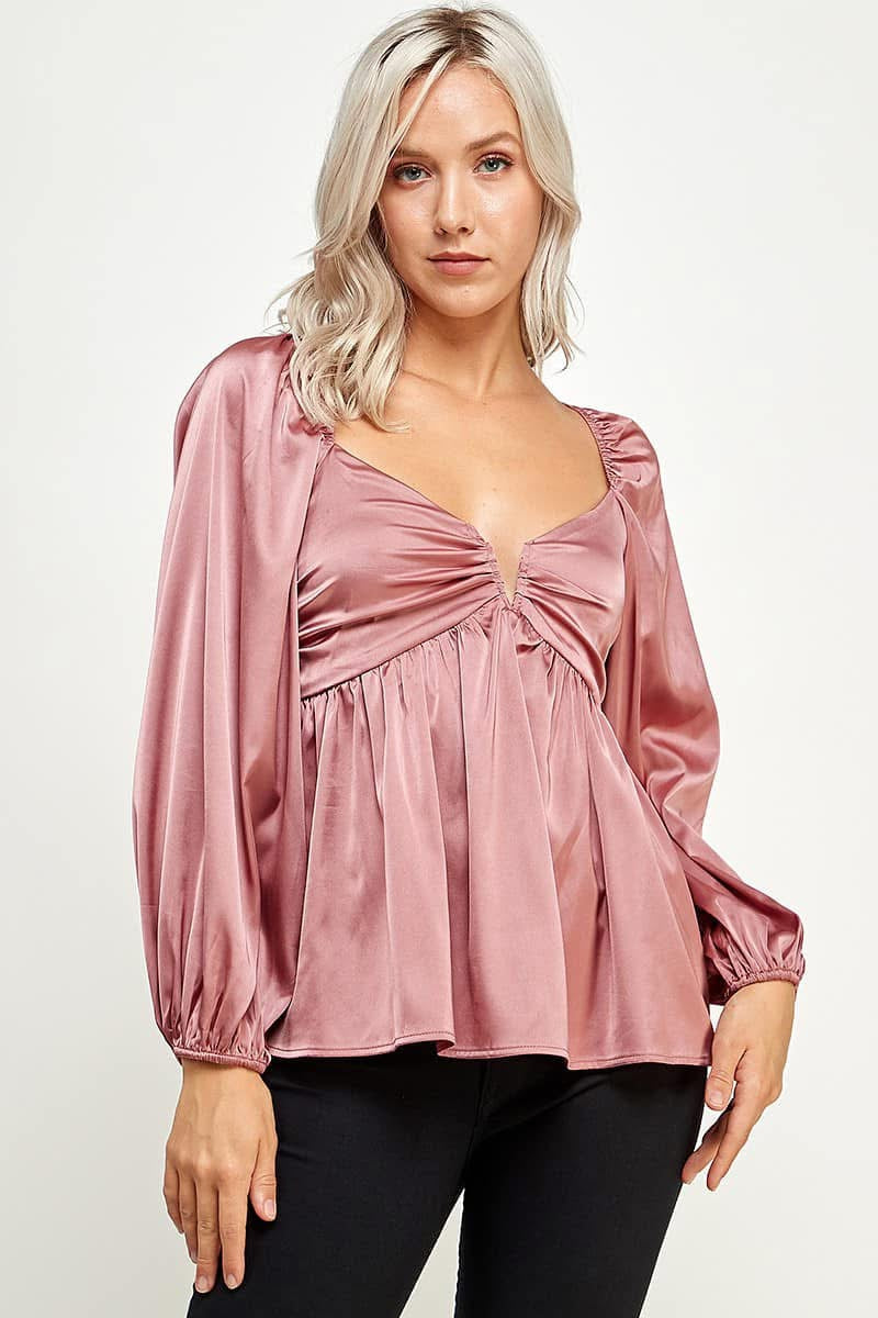 Pink Satin Blouse