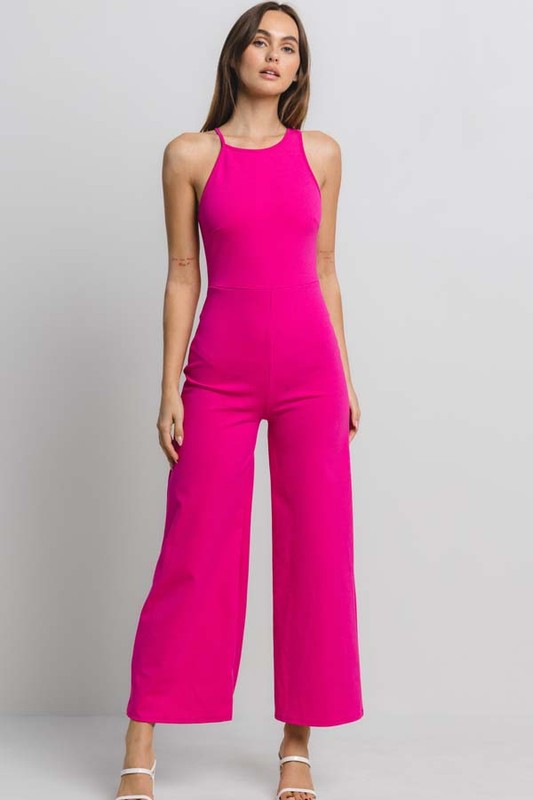 Hot Pink Casual Jumpsuit
