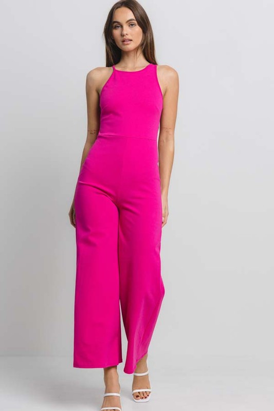 Hot Pink Casual Jumpsuit