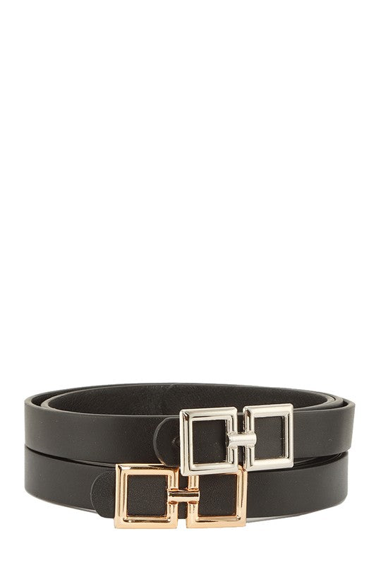 Two Piece Set Double Linked Square Belt