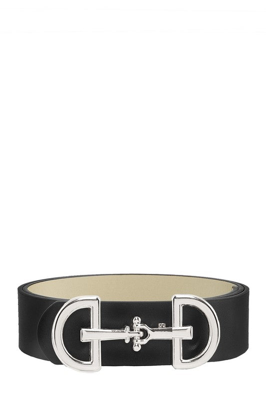 Lux D Ring Horse Bit Buckle Pu Leather Belt