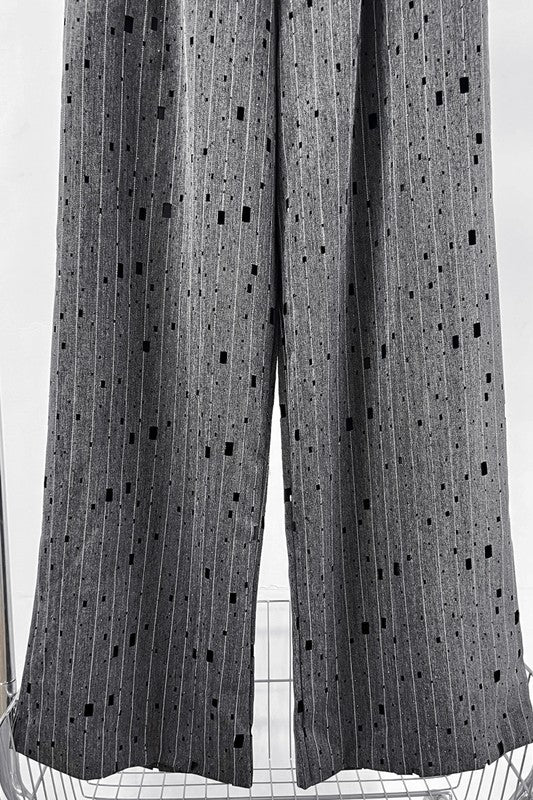 Striped Print Straight Leg Pants