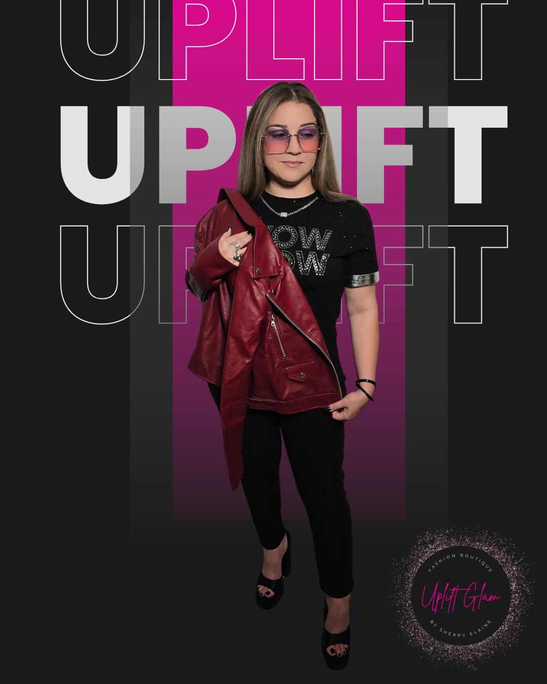 Juniors' Moto Faux Leather Jacket - Wine