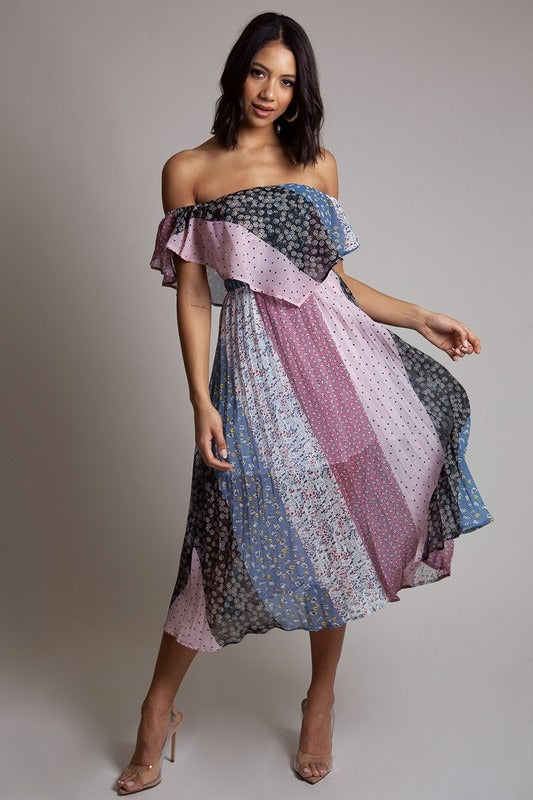Mix Print Maxi Dress